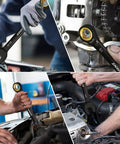 Pro Grade 7/16 Ratchet Wrench With Silky Smooth 72 Tooth Gears and Rock Solid Cr-V Construction being used on various engines.