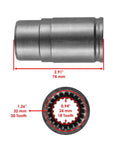 Heavy Duty Front Differential Drive Shaft Kit With Coupling Sleeve And Wear Ring For Can Am, showing dimensions and spindle details.