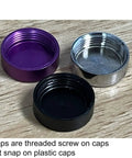 Threaded aluminum caps in purple, silver, and black for Orange Color License Plate Screws Heavy Duty Set Of 4 Stainless Steel Rustproof M6 Self Tapping Fasteners With Aluminum Caps Built To Last For Front Or Rear Plates Frames Or Covers On Cars Trucks SUVs