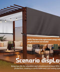 Backyard Friendly Universal Pergola Replacement Canopy, waterproof shade top, 14 x 10 ft coffee brown, easy install on patio.