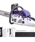 Heavy Duty Gas Chainsaw With 61.5cc Two-Stroke Engine Delivers 3.8HP, Quick Start System, 18 Inch Bar For Hardwood, Firewood