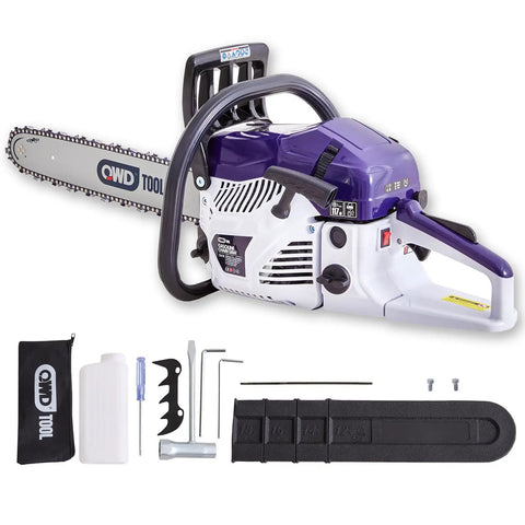 Heavy Duty Gas Chainsaw With 61.5cc Two-Stroke Engine Delivers 3.8HP, Quick Start System, 18 Inch Bar For Hardwood, Firewood