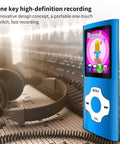 Portable MP3 MP4 Player With 1.8 Inch LCD Screen And 64GB TF Card Slot Dark Blue on mixing desk background