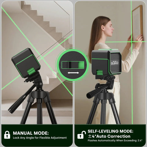 Slick Green Laser Level Kit With Adjustable Tripod Providing Self Leveling And Manual Modes For Sharp Horizontal And Vertical Layouts Kickass Field Gear For Quick Building Jobs And Damn Easy Sunday Renovations