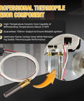 Amazon LP thermopile sensor component for pilot assembly; white insulated cable with brass connector.