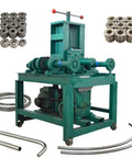 Heavy-Duty Electric Tube Pipe Bender Machine With Round And Square Dies For Metal Fabrication Welding Projects Professional Tool, showing dies and bent pipes.