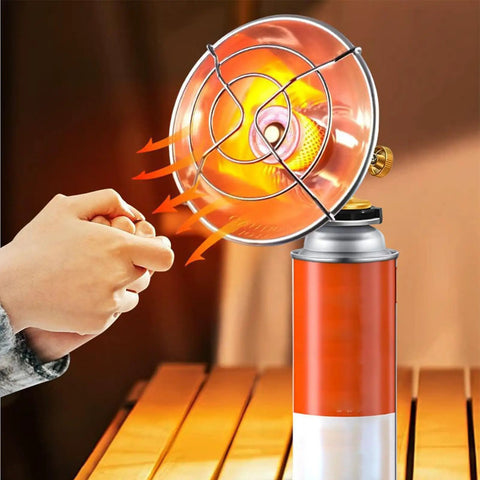Compact Portable Camping Heater With Cylinderless Design For Tent And Patio Warmth On The Go Gas Powered Heating in use