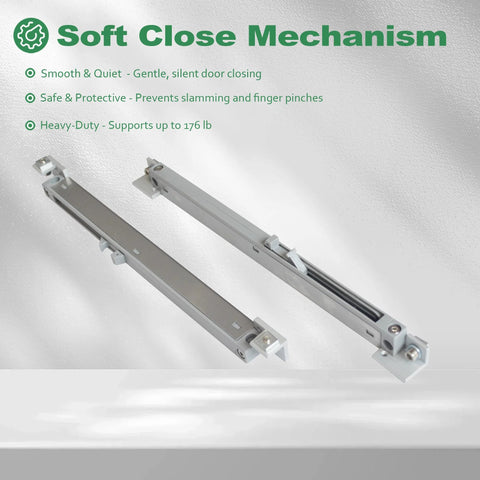 Concealed Sliding Door Hardware Kit With Soft Close And Floor Rail, Lightweight Hidden Track Wall Mount System for Modern Interiors