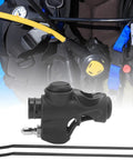 BCD Inflator Valve For Dive Gear Low Pressure Mini K Shape 3/4 Inch Hose Adapter with jacket type BCD setup visible.
