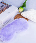 Purple eye mask and fluffy towel in Tween First Period Starter Kit For Girls Aged Nine To Twelve With Comfort Essentials For School And Home