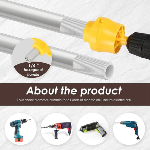 Heavy Duty Pvc Pipe Threader Kit With Electric Drill Adapter And One Half Inch Reusable Die For Cutting Internal Threads On Plastic Conduits And Plumbing Pipes Easy Rv Home Diy Installation with 1/4" hexagonal handle for drill.