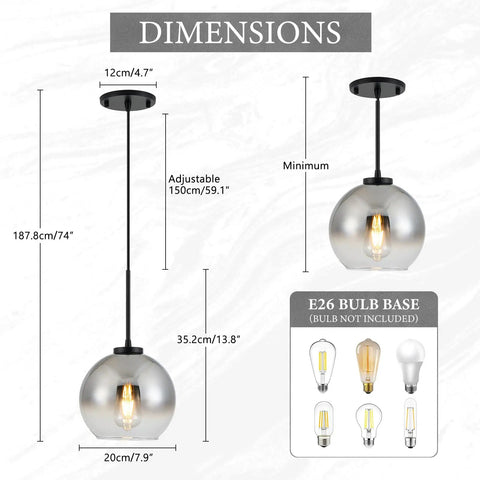 Dimensions of Black Farmhouse Pendant Light Fixtures Two Pack Over Table With Crystal Lampshades For Kitchen Island And Dining Room Rustic Ceiling Hanging Lighting For Kitchen Sink Area with bulb types