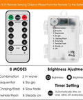 Remote control and battery case for Outdoor Battery Operated LED Rope Lights 40 Ft With 120 LEDs, 8 Modes, Dimmable and Timed.