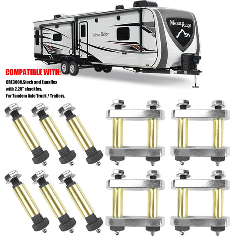 Beefed Up Heavy Duty Trailer Shackle Upgrade Kit For CRE3000 Stock And Equaflex 2.25 Inch Shackles with tandem axle truck