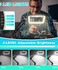 Extra Large Magnifier With Light And Clamp Hands Free Rectangle Desk Magnifier Features 10x To 30x Zoom Five Color LED Modes