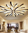 LED Flower Ceiling Light With 12 Heads Black Flush Mount Dimmable Lamp Remote Control Nordic Modern Style for living room