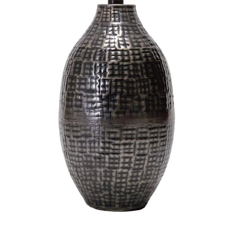 Cordova 20 Inch Iron Table Lamp With Hammered Bronze Base And Cotton Shade, showcasing detailed bronze texture.