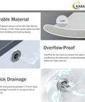 Features of 20 Inch Narrow Undermount Bathroom Sink For Small Vanities White Ceramic Rectangular Under Counter Basin With Overflow