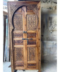 Hand Carved Barn Door For Farmhouse Style Solid Wood Sliding Or Hinged Interior Door, Double Or Single Rustic Wood Door, Custom Size Made