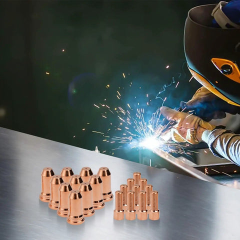 Plasma Cutter Consumables Kit With 1.2mm Electrodes And Nozzle Tips For Plasma Torch Welding Equipment on metal surface
