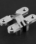 Premium Concealed Cabinet Hinges That Are Rock Solid Built With Hardened Stainless Steel, close-up view of durable hinge.