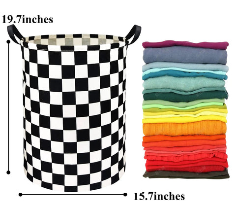 Keep The Vibe Clean Boys Laundry Basket And Kids Toy Hamper Crafted From Heavy Canvas With Waterproof Lining Super Solid Storage Bin For Bedroom Decor And Racing Flag Gift For Fans