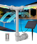 Dual Spray Pool Fountain With Lights For Above Ground And Inground Pools, High Pressure Waterfall Jets Up To 14 Feet