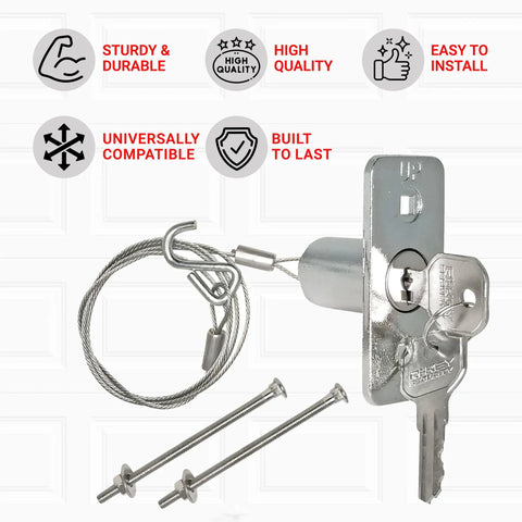 Garage Door Emergency Release Cable Kit With Quick Release Lock For Easy Manual Access When Power Goes Out Heavy Duty Keyed Disconnect