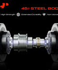 Exploded view of alternator freewheel clutch pulley with 6 grooves clockwise for Nissan Altima 2007-2013 and Rogue 2010-2014