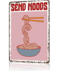 Ramen Themed Vintage Metal Sign With Send Noods Bowl Illustration Tin Wall Art 8 By 12 Inches For Home Office Garage Decor Poster Durable Aluminum Construction Easy Mount Perfect Kitchen Bar Man Cave Gift
