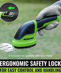 2-In-1 Cordless Grass Shear And Shrub Trimmer For No-Fuss Pruning Of Hedges And Grass, Handheld Electric Trimmer with ergonomic safety lock, green