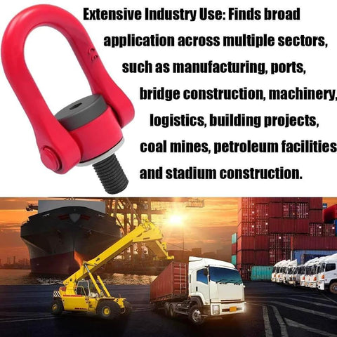 Universal Swivel Hoist Ring Lifting Point M8 To M42, G80 Alloy Steel, U Shaped Lifting Lug with port and construction site background
