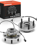 Two Front Wheel Bearing And Hub Assembly With ABS And Five Lug Pattern For Ram 1500 2009 2010 2011 Dodge Ram 1500 2 Pack Compatible With 5 Lug Bolts Included Built For Tough Roads, showing hub unit and package