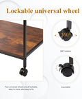 Lockable universal wheels detail on Top Shelf Premium Steel Frame 3 Tier Printer Stand Beefy Rolling Cart for Laser Inkjet Machines.