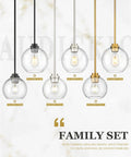 Gold Pendant Lights For Kitchen Island With Clear Glass Globe Shade Modern Farmhouse Hanging Light Fixtures family set