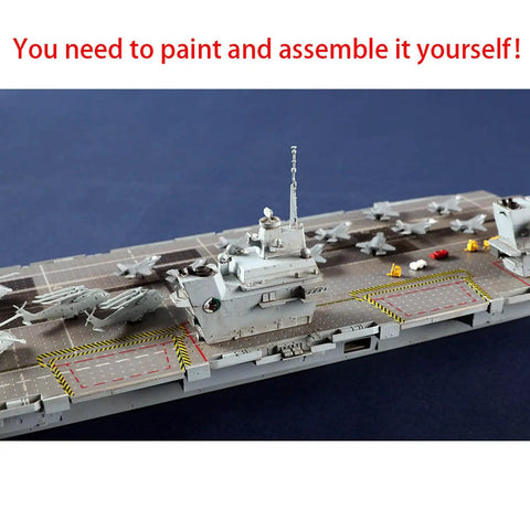 Killer Detail Queen Elizabeth Aircraft Carrier Plastic Model Kit 1 700 Scale showing detailing and assembly areas on deck.