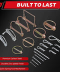 300 Piece Heavy Duty Workhorse Cotter Pin Kit With Zinc Plated Steel Linchpins For Tractor Trailer Truck Lawn Mower