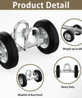 6 Inch Rolling Gate Wheel Carrier For Driveway Heavy Duty Steel Wheel With Rubber Wheel For Swing Or Sliding Gates Supports Up To 600 Pounds Chain Link Fence Compatible Gate Helper