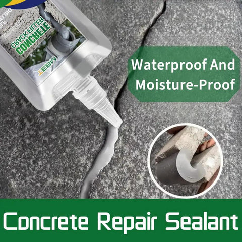 Concrete Crack Filler High Elasticity Liquid Cement Sealant for Driveways, Walkways, and Patios being applied to a crack.