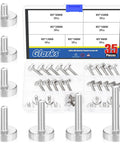 35 Piece M5 Thumb Screw Kit With Knurled Round Heads In 8 10 12 16 20 25 30mm on white background and open case