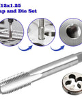 M12 X 1.25 Metric Thread Tap And Die Set For Metal Fasteners Pro Grade High Speed Steel HSS6542 Right Hand Thread Tap With Round Die