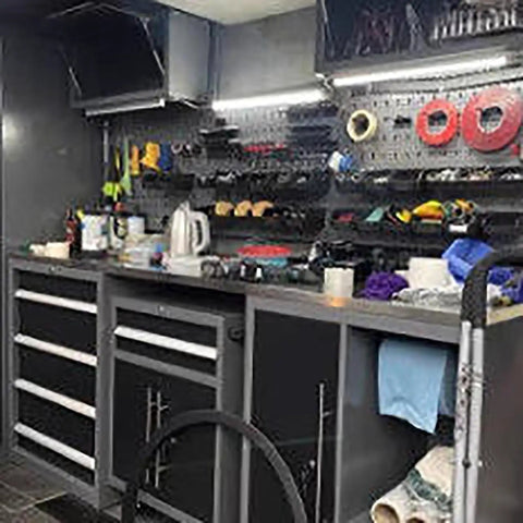 Heavy Duty Steel Tool Cabinet With Doors Rolling Lockable Storage Chest Featuring Pegboard Durable Garage And Warehouse Organization For Tools And Equipment, front view