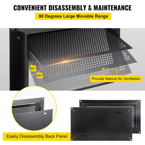 Crawl Space Flood Vent 8 By 16 By 2 Inches Wall Mounted Foundation Flood Vent No Brainer Built To Cut Flood Risk And Foundation Damage With Bi Directional Airflow For Crawl Spaces Garages And Full Height Enclosures Black, showing disassembly options and airflow direction