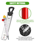 Upgraded Candy Thermometer With Pot Clip And Hanging Hook Stainless Steel showing safety materials and heat-resistant features