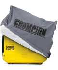 Weather Resistant Vinyl Cover With A Snug Elastic Fit Shields Your 2000 To 4000 Watt Inverter Generator From Sun Rain Dirt With Hella Strong Heavy Duty Protection on a Champion generator.