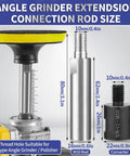 Rock Solid Angle Grinder Extension Rod Adapter Kit With Dead Simple Setup And 3/8 M10 Threads Plus Eight Piece Mounting Set for 100mm grinders with connection sizes.