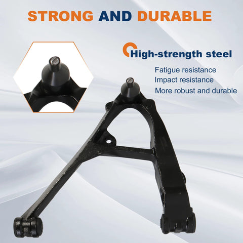 Two Piece Front Lower Control Arm Suspension Kit Fits Chevy Silverado Tahoe Avalanche GMC Yukon Sierra Cadillac Escalade For 1999 Through 2006 Trucks And SUVs Provides A Smooth Ride Precise Alignment And Easy Bolt On Install high-strength steel arm
