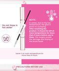 Lash Bond And Seal For Eyelash Clusters 10ml Waterproof Glue with instructions on warming and precautions, dual-use brush included.