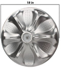 Top view of 18-inch Chrome Wash Plate Pulsator Assembly For LG Kenmore Sears Top Load Washers AGZ72909702 replacement