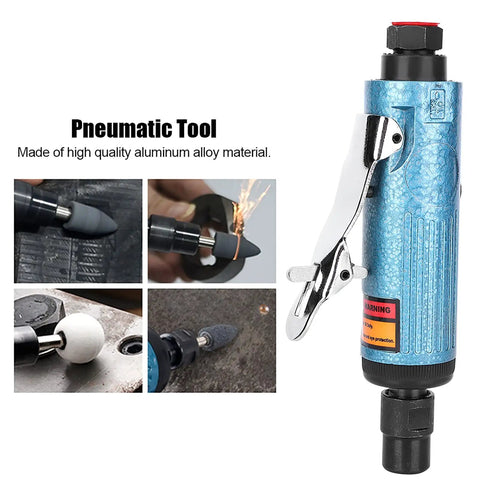 Rugged Lightweight Pneumatic Die Grinder Powering Through Heavy Duty Metal Cutting And Fast Automotive Fixups With Smooth High Speed Operation And Comfort Grip For Daily Shop Workloads, aluminum tool in action.